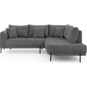 Tmavě šedá žinylková rohová pohovka (pravý roh/do L) Mauris – Ropez obraz