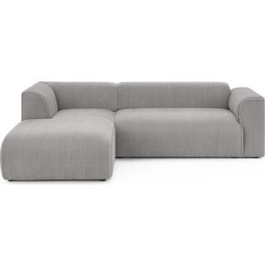 Světle šedá manšestrová rohová pohovka (levý roh/s lenoškou) Merid – Ropez obraz