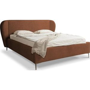 Čalouněná dvoulůžková postel s roštem 180x200 cm v terakotové barvě Makana – Makamii obraz