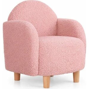 Růžové dětské křesílko z textilie bouclé Moylo – Artie obraz