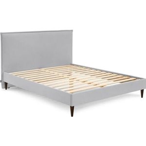 Světle šedá čalouněná dvoulůžková postel s roštem 180x200 cm Sary – Bobochic Paris obraz