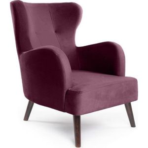 Fialové sametové křeslo ušák Noemye – Bonami Selection obraz