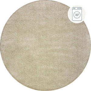Béžový pratelný kulatý koberec z recyklovaných vláken 133x133 cm Fluffy – Flair Rugs obraz