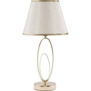 Bílá stolní lampa s konstrukcí ve zlaté barvě Mauro Ferretti Flush obraz