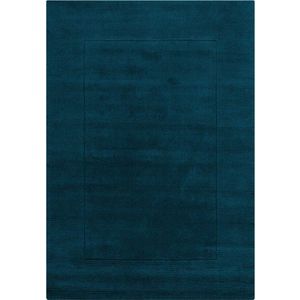 Tmavě modrý ručně tkaný vlněný koberec 200x290 cm Textured Wool Border – Flair Rugs obraz