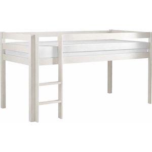 Bílá vyvýšená dětská postel z borovicového dřeva 90x200 cm PINO – Vipack obraz