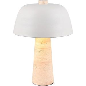 Bílá/béžová stolní lampa s kovovým stínidlem (výška 41 cm) Timba – Trio Select obraz