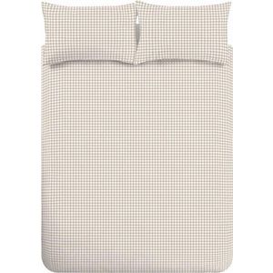 Béžové 3dílné povlečení na dvoulůžko 200x200 cm Bamford Gingham Check – Catherine Lansfield obraz