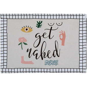 Bílo-černá koupelnová předložka 60x40 cm Get-Naked - Little Nice Things obraz