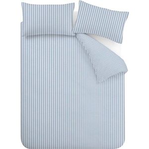 Modré 3dílné povlečení na dvoulůžko/prodloužené 230x220 cm Epping Textured Stripe – Catherine Lansfield obraz