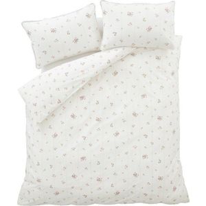 Krémové 3dílné povlečení na dvoulůžko z bavlněného perkálu 200x200 cm Vintage Rosebud Lace – Bianca obraz