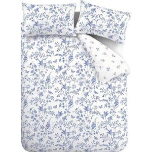 Modré 3dílné povlečení na dvoulůžko z bavlněného perkálu 200x200 cm Thea Floral – Bianca obraz