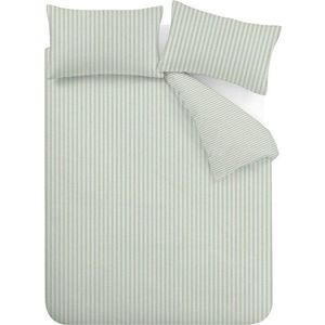 Zelené povlečení na jednolůžko 135x200 cm Epping Textured Stripe – Catherine Lansfield obraz
