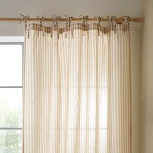 Béžový závěs 140x229 cm Zanzibar Woven Stripe – Pineapple Elephant obraz