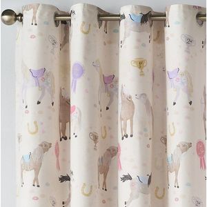 Krémový dětský závěs 2 ks 168x183 cm Happy Horses – Catherine Lansfield obraz