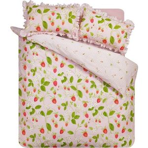 Růžové povlečení na jednolůžko 135x200 cm Strawberry Frills – Catherine Lansfield obraz