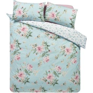 Modré povlečení na jednolůžko 135x200 cm Avebury Floral – Catherine Lansfield obraz