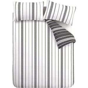 Černobílé 3dílné povlečení na dvoulůžko 200x200 cm Harbour Stripe – Catherine Lansfield obraz