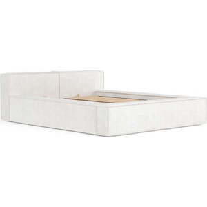 Krémová čalouněná dvoulůžková postel s úložným prostorem s roštem 140x200 cm Voliera – Maison de Rêve obraz