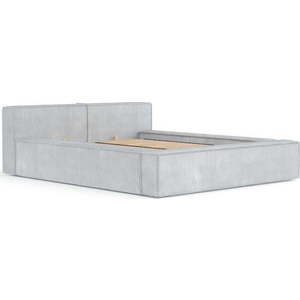 Světle šedá čalouněná dvoulůžková postel s úložným prostorem s roštem 200x200 cm Voliera – Maison de Rêve obraz