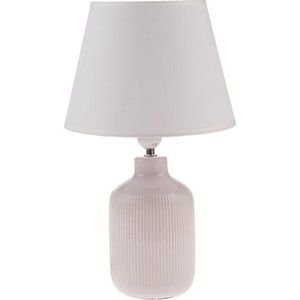 Krémová stolní lampa s textilním stínidlem (výška 41 cm) – Dakls obraz