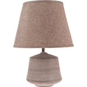 Béžovosvětle hnědá stolní lampa s textilním stínidlem (výška 33 cm) – Dakls obraz