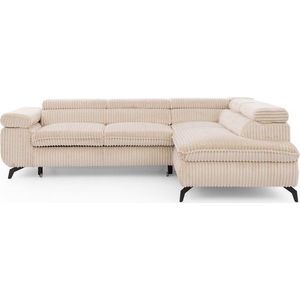 Béžová manšestrová rohová pohovka (pravý roh/do L) Marbeya – Ropez obraz