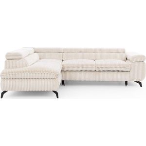 Krémová manšestrová rohová pohovka (levý roh/do L) Marbeya – Ropez obraz