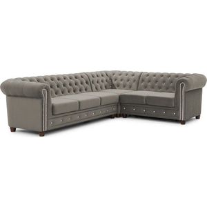 Šedá sametová rozkládací rohová pohovka (pravý roh/do L) York Blik – Ropez obraz