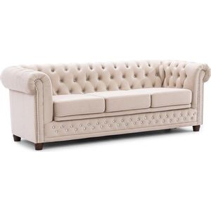 Béžová sametová rozkládací pohovka 203 cm York Blik – Ropez obraz