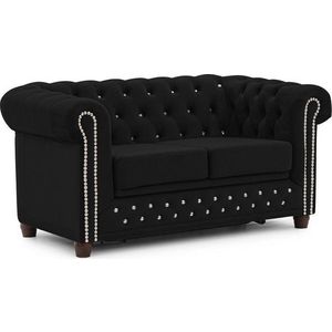 Černá sametová rozkládací pohovka 148 cm York Blik – Ropez obraz