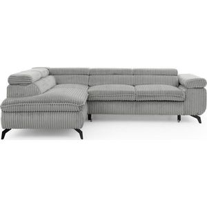 Světle šedá manšestrová rohová pohovka (levý roh/do L) Marbeya – Ropez obraz