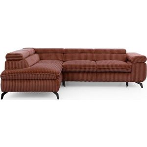 Manšestrová rohová pohovka v terakotové barvě (levý roh/do L) Marbeya – Ropez obraz