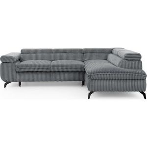 Šedá manšestrová rohová pohovka (pravý roh/do L) Marbeya – Ropez obraz