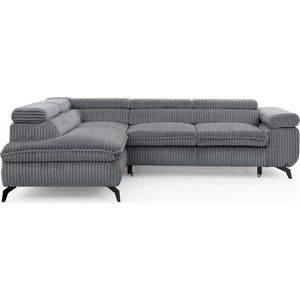 Šedá manšestrová rohová pohovka (levý roh/do L) Marbeya – Ropez obraz