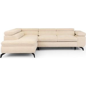 Krémová žinylková rohová pohovka (levý roh/do L) Marbeya – Ropez obraz