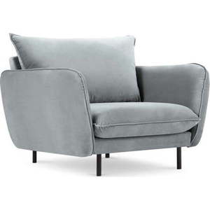 Světle šedé sametové křeslo Cosmopolitan Design Vienna obraz