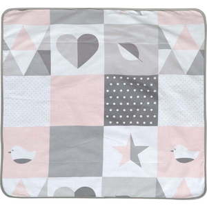 Růžová/šedá dětská deka z mikroplyše 80x80 cm Happy Patch – Roba obraz