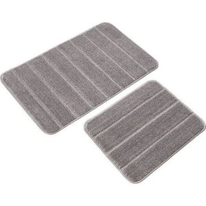 Šedé koupelnové předložky v sadě 2 ks 50x80 cm Yeni Cizgli – Foutastic obraz