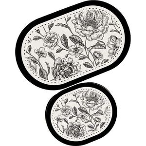 Černobílé koupelnové předložky v sadě 2 ks 60x100 cm Rasse – Foutastic obraz