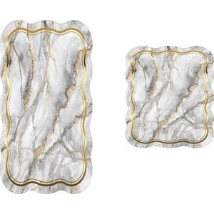 Šedé/ve zlaté barvě koupelnové předložky v sadě 2 ks 60x100 cm – Foutastic obraz