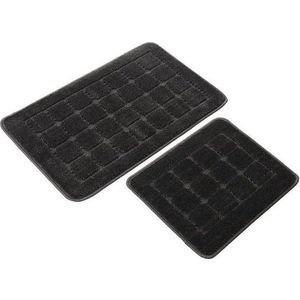 Antracitové koupelnové předložky v sadě 2 ks 50x80 cm Kareli – Foutastic obraz