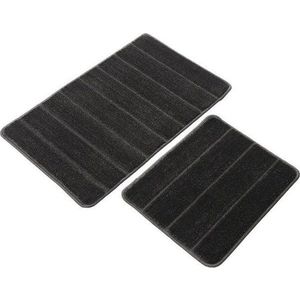 Antracitové koupelnové předložky v sadě 2 ks 50x80 cm Yeni Cizgli – Foutastic obraz