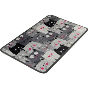 Šedá koupelnová předložka 40x60 cm Meow – Foutastic obraz