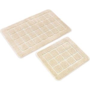 Krémové koupelnové předložky v sadě 2 ks 50x80 cm Kareli – Foutastic obraz