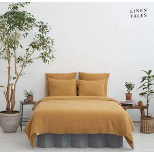 Povlečení na dvoulůžko z konopného vlákna v hořčicové barvě 200x220 cm – Linen Tales obraz
