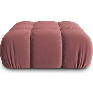 Růžová sametová podnožka Bellis – Micadoni Home obraz