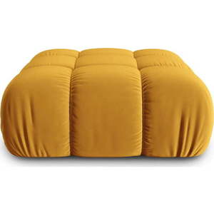 Žlutá sametová podnožka Bellis – Micadoni Home obraz