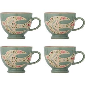 Zelené keramické hrnky v sadě 4 ks 400 ml Rosalynde – Bloomingville obraz