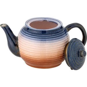 Modrá/oranžová keramická konvice na čaj se sítkem 890 ml Tatum – Bloomingville obraz